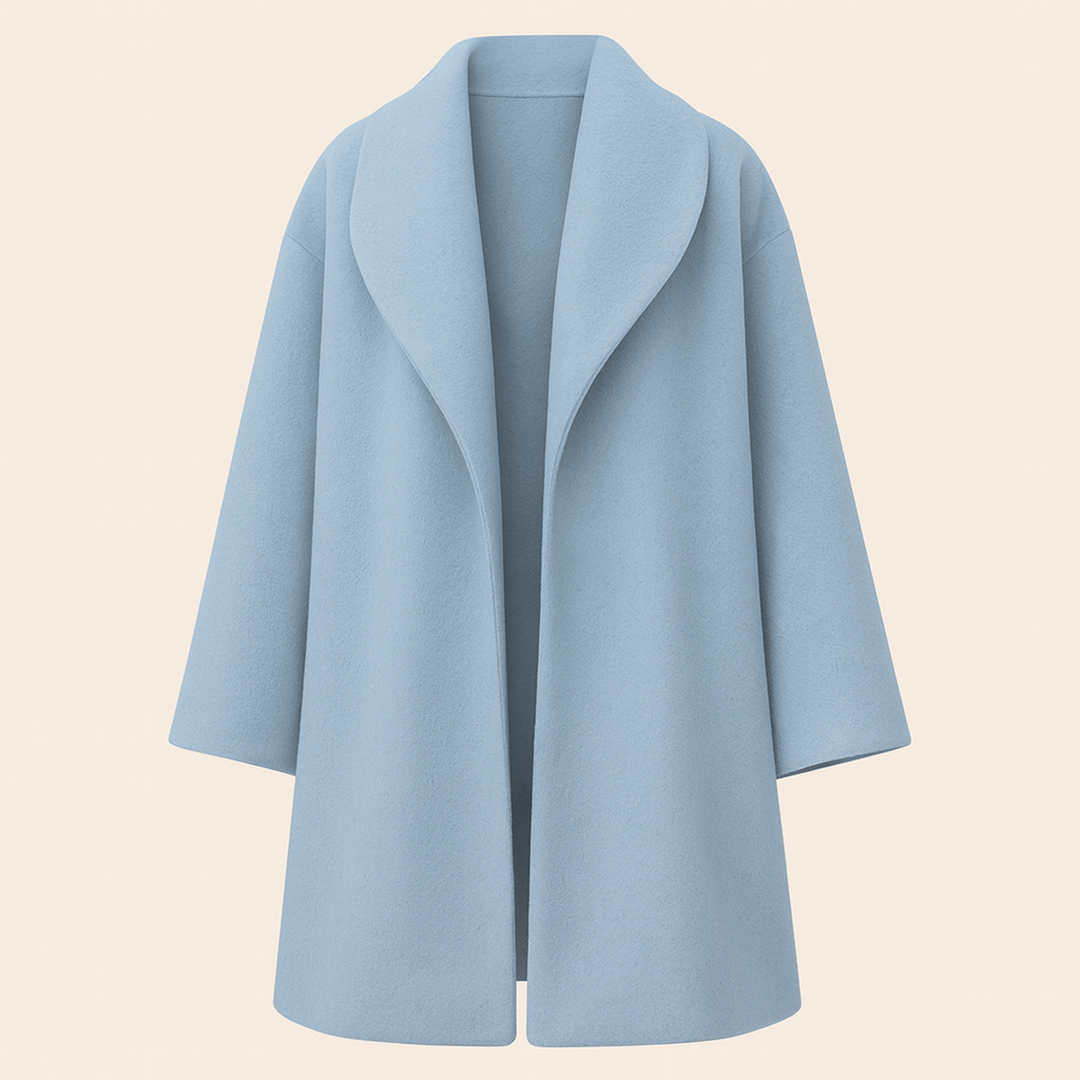 Długi zimowy trencz damski