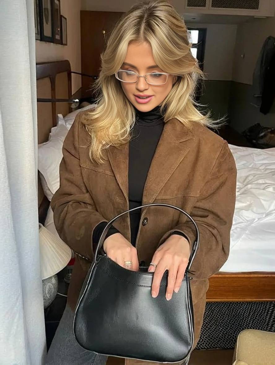 Damska kurtka oversize z zamszu | Styl vintage