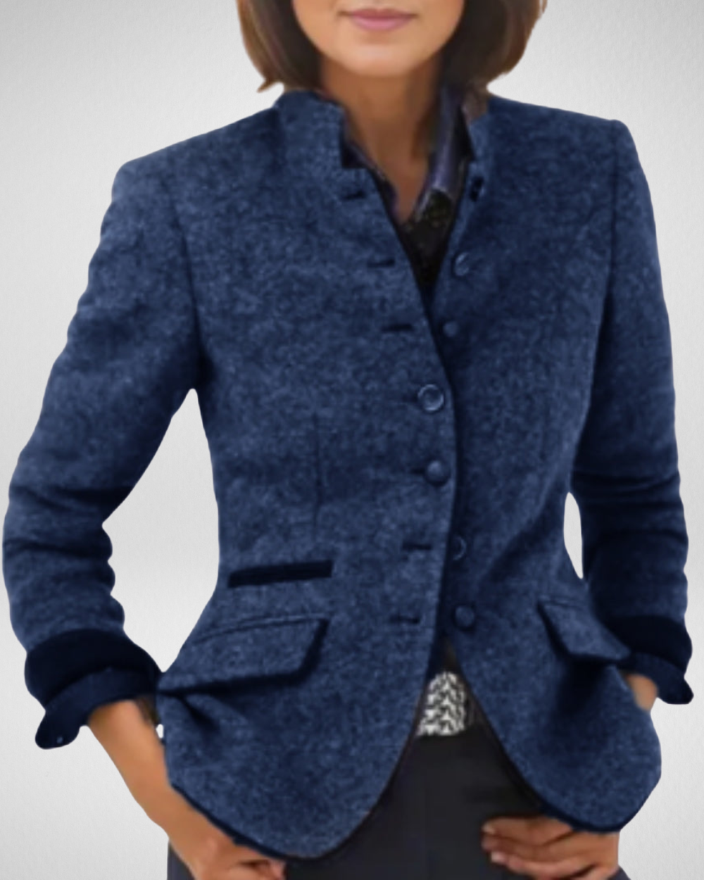 Damska marynarka z tweedu o dopasowanym kroju