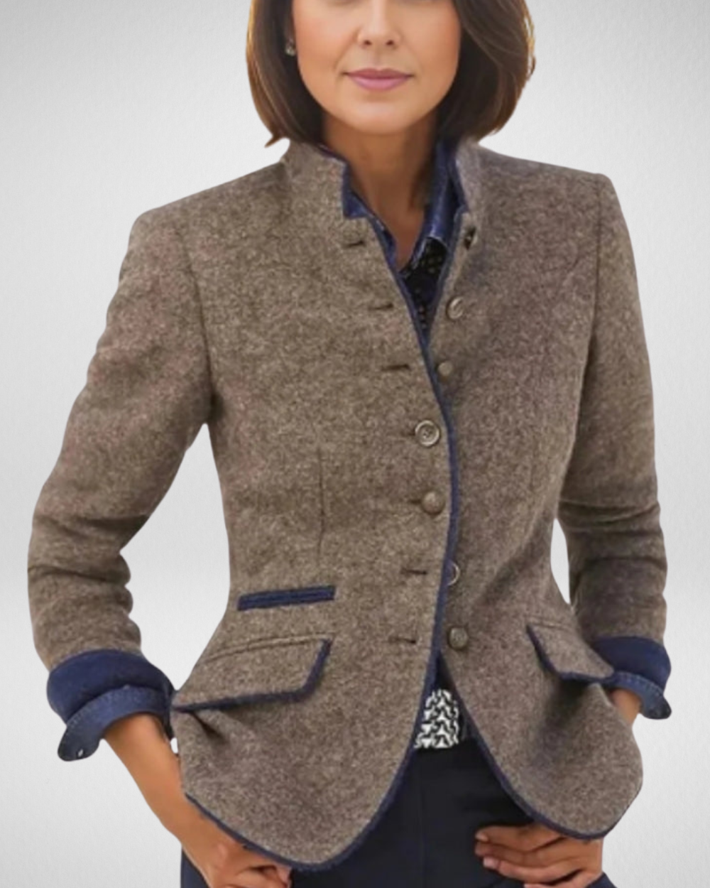 Damska marynarka z tweedu o dopasowanym kroju