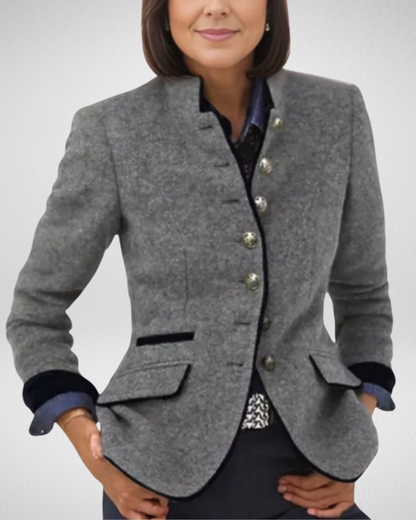Damska marynarka z tweedu o dopasowanym kroju