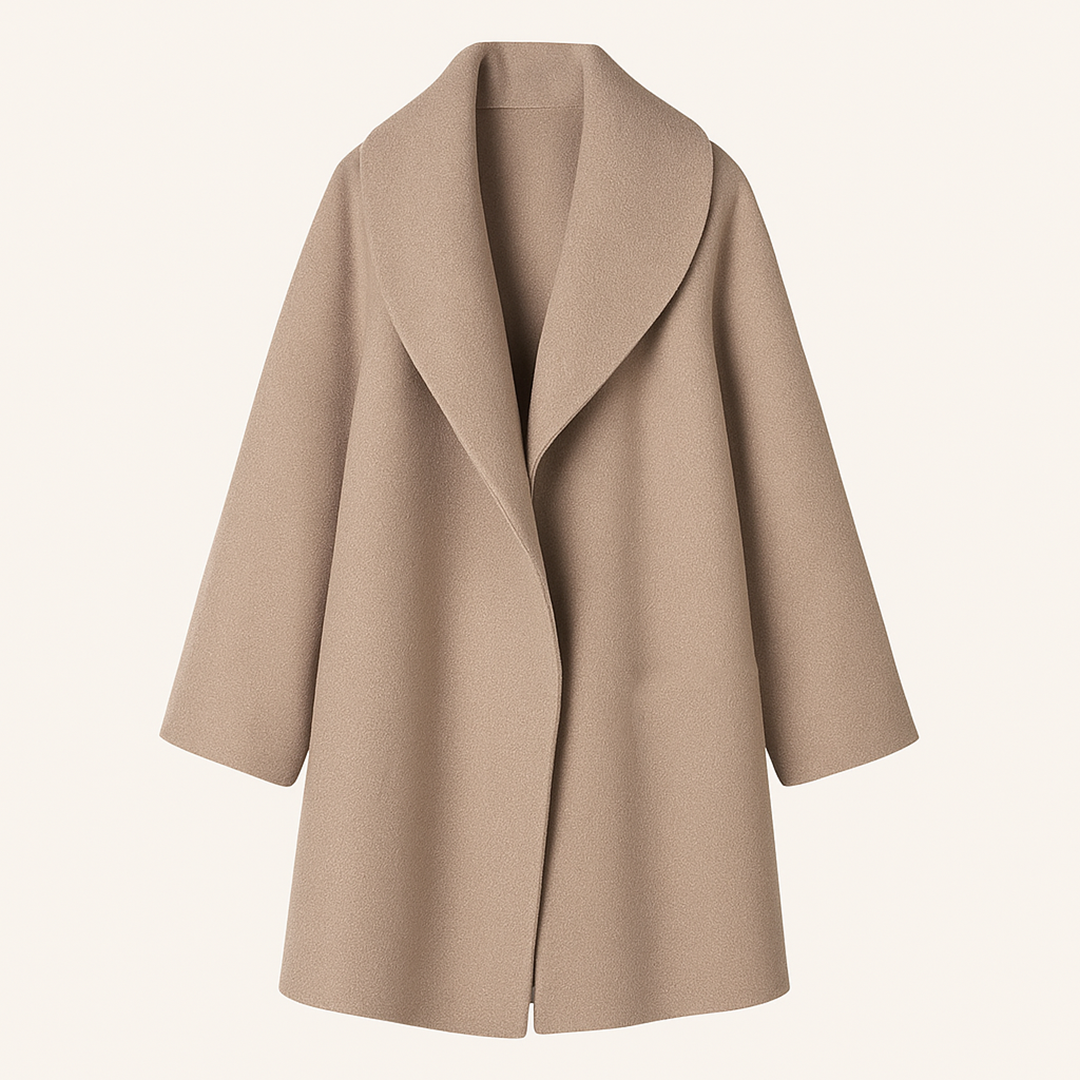 Długi zimowy trencz damski