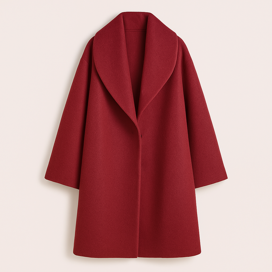 Długi zimowy trencz damski