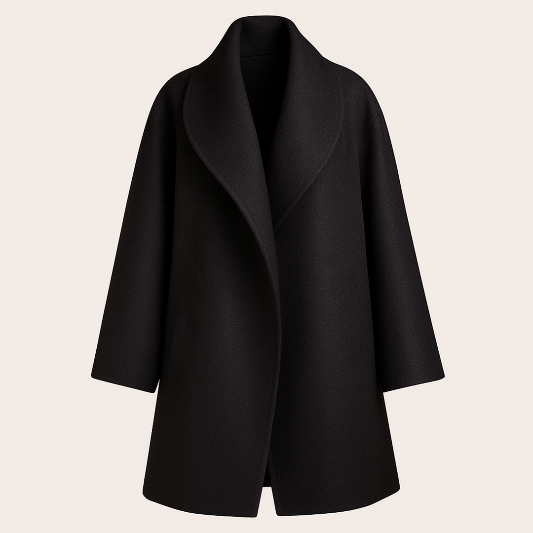 Długi zimowy trencz damski