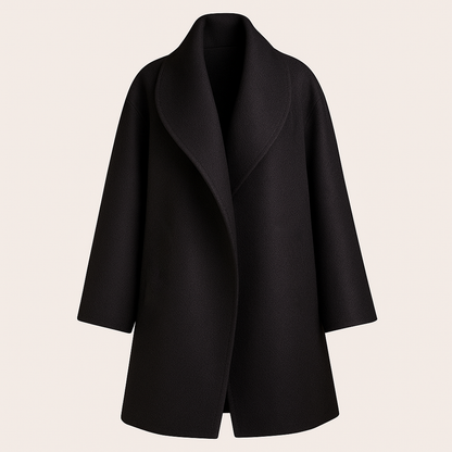 Długi zimowy trencz damski