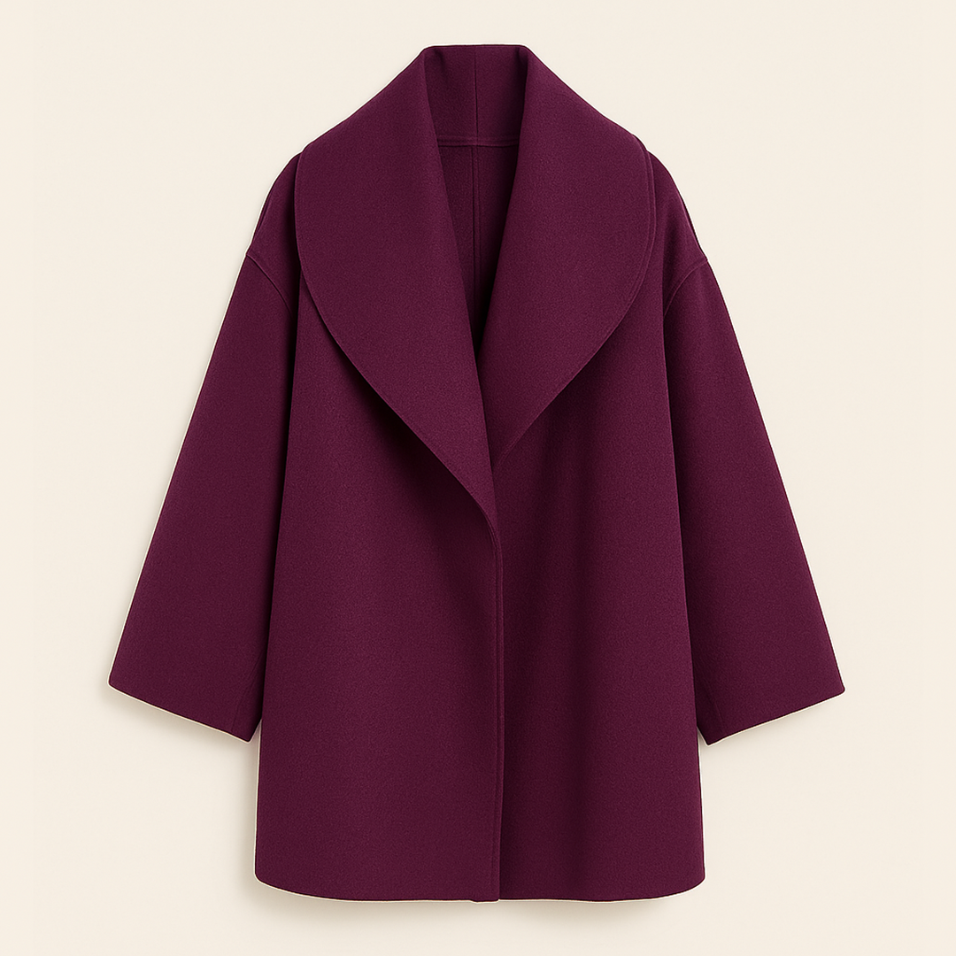 Długi zimowy trencz damski