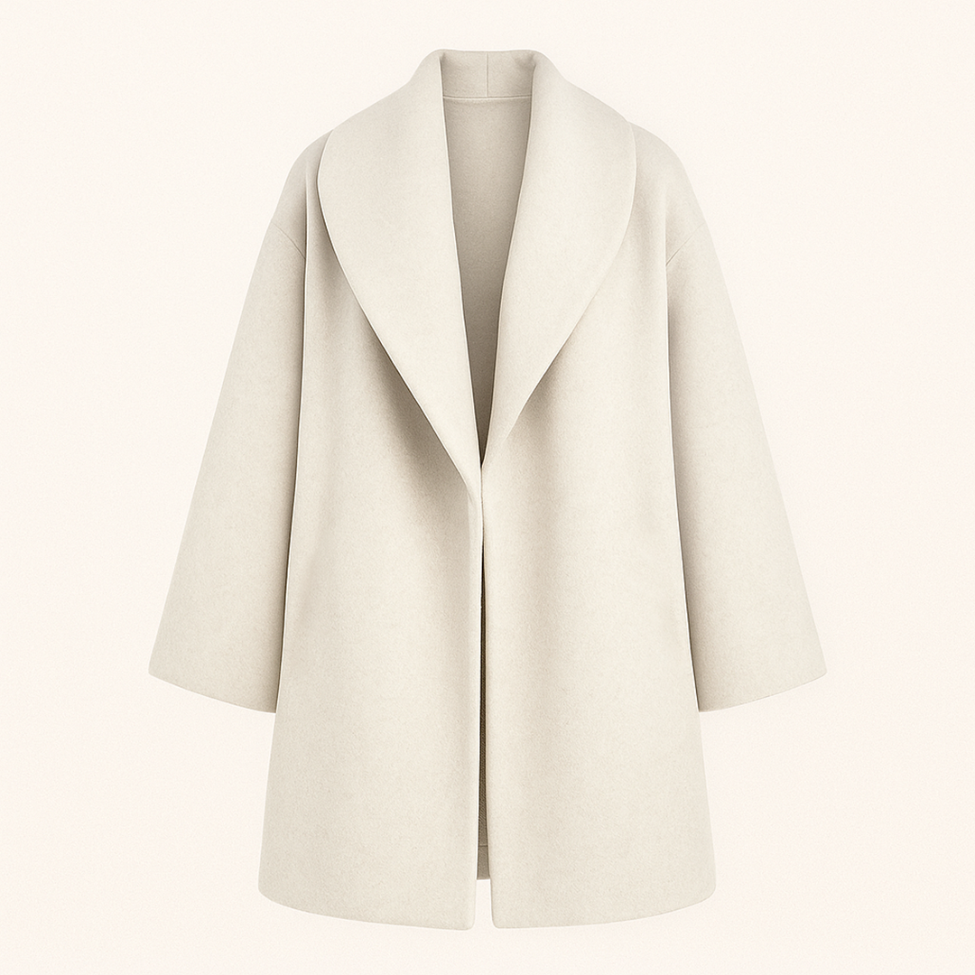 Długi zimowy trencz damski