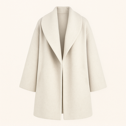 Długi zimowy trencz damski