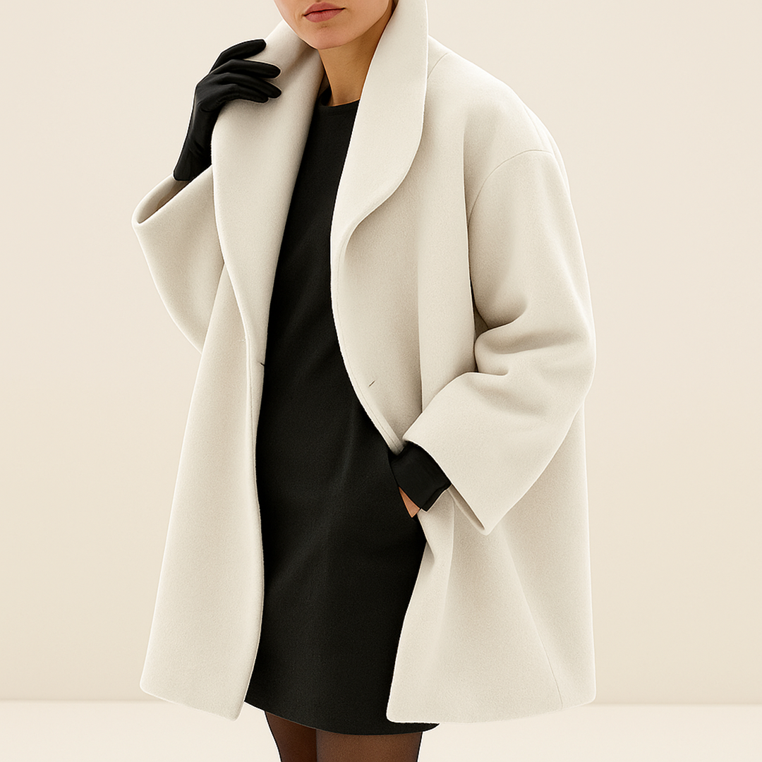 Długi zimowy trencz damski