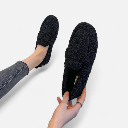 Męskie zimowe mokasyny | Materiał z mikrofibry, pluszowe wnętrze