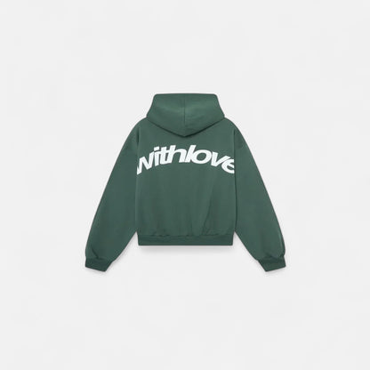 Bluza damska z kapturem | Minimalistyczny haft „With Love”