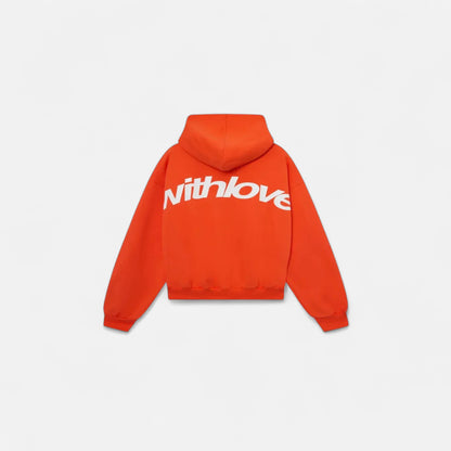 Bluza damska z kapturem | Minimalistyczny haft „With Love”