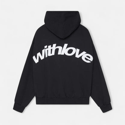 Bluza damska z kapturem | Minimalistyczny haft „With Love”